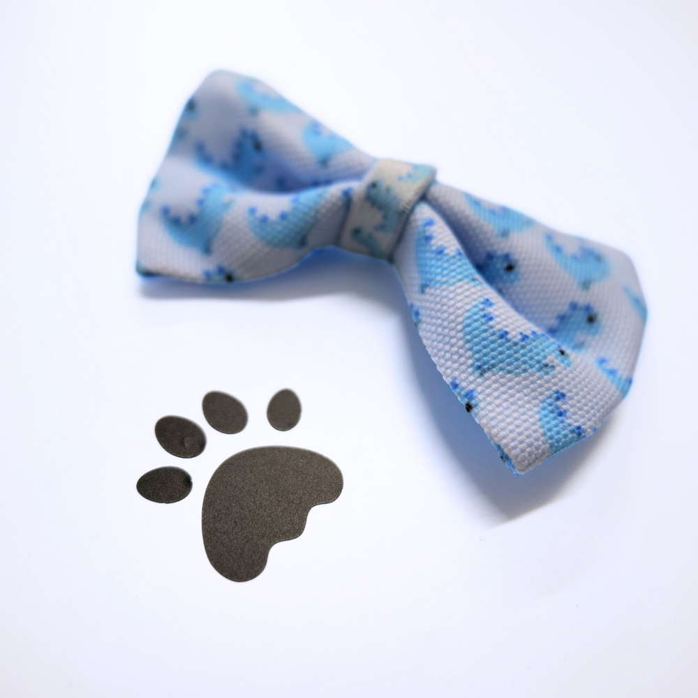 Blue Dinosaur Bow Tie