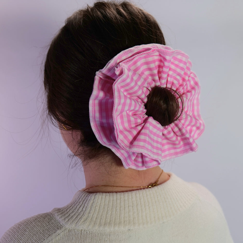 Pink Gingham Scrunchie