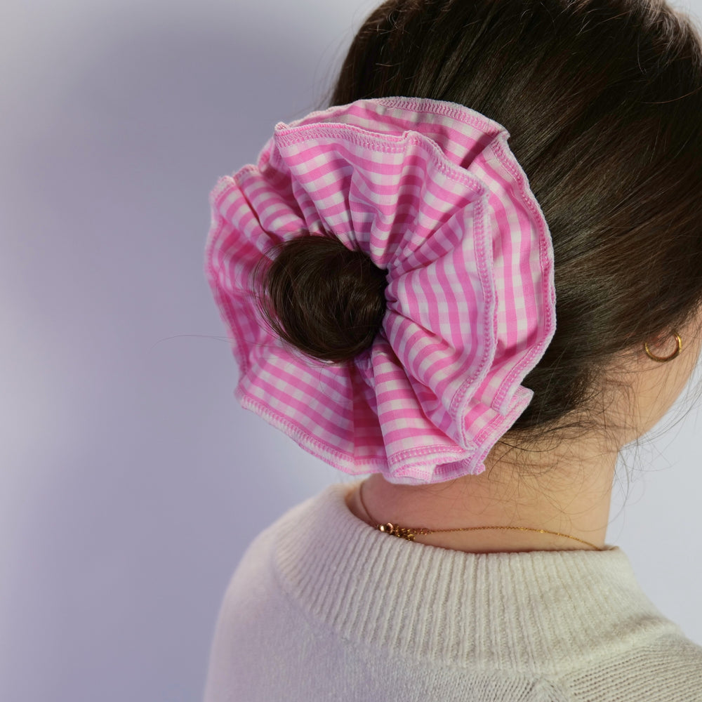 Pink Gingham Scrunchie