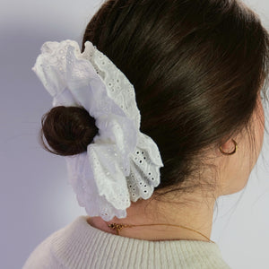 White Lace Scrunchie