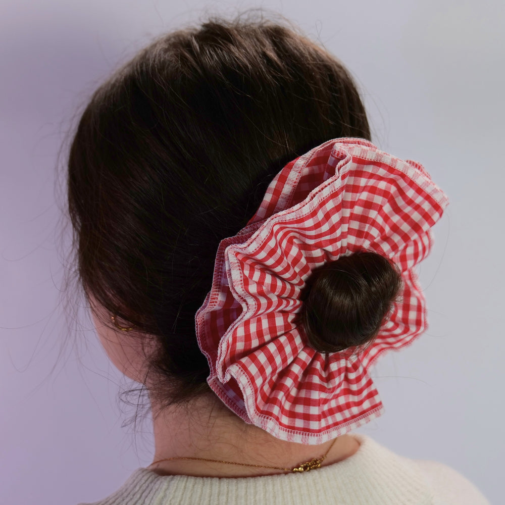 Red Gingham Scrunchie