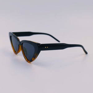 Black & Leopard Print Cat-Eye Sunglasses