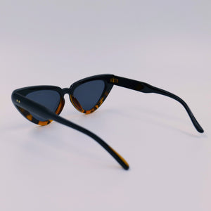 Black & Leopard Print Cat-Eye Sunglasses