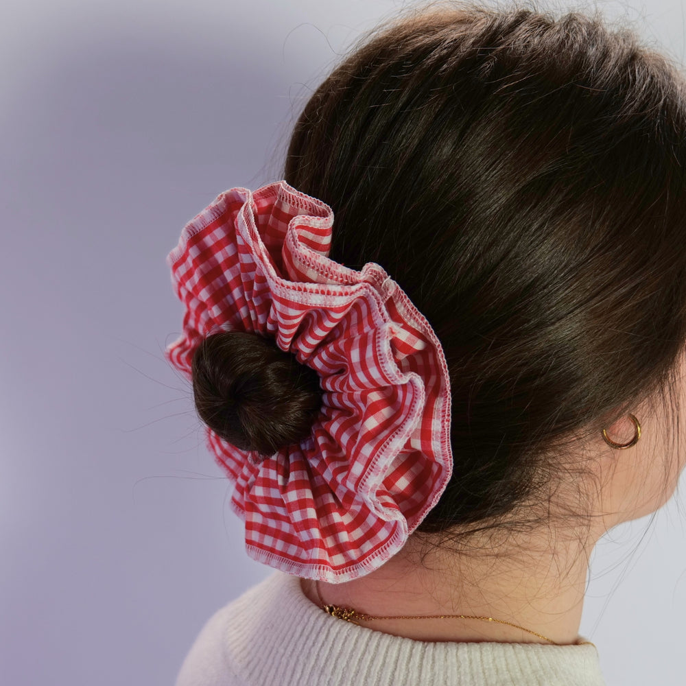 Red Gingham Scrunchie