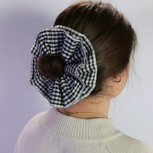 Black Gingham Scrunchie