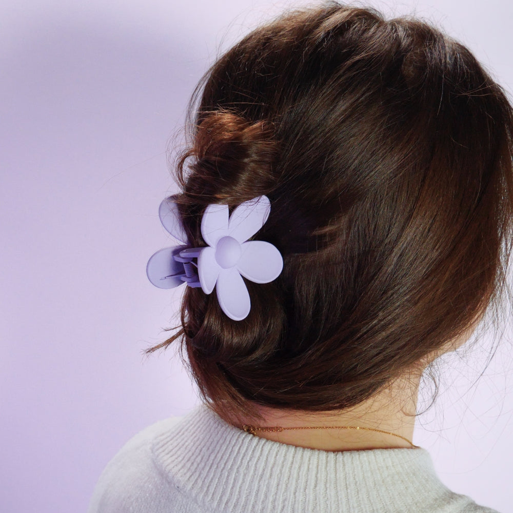 Purple Flower Claw Clip