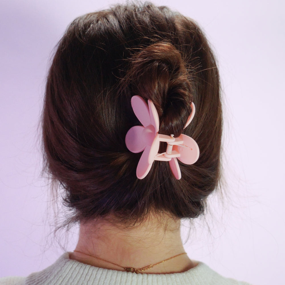 Pink Flower Claw Clip