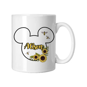 Personalised Sunflower Mickey Mug