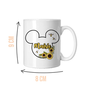 Personalised Sunflower Mickey Mug