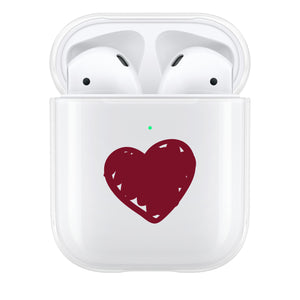 Burgundy Heart AirPod Case