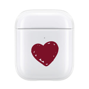 Burgundy Heart AirPod Case