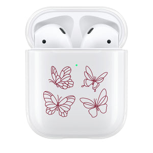 Burgundy Butterflies AirPod Case