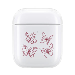 Burgundy Butterflies AirPod Case