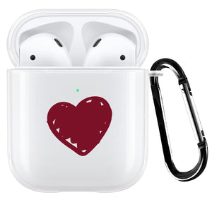 Burgundy Heart AirPod Case