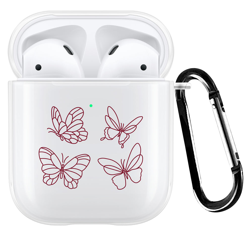 Burgundy Butterflies AirPod Case