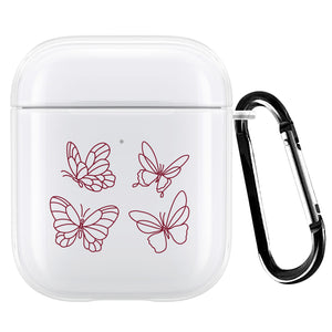 Burgundy Butterflies AirPod Case