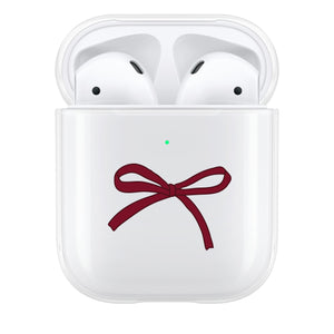 Burgundy Bows AirPod Case