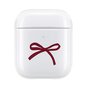 Burgundy Bows AirPod Case