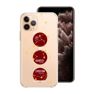 Personalised Burgundy Sun, Moon & Rising Phone Case