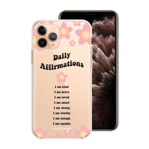 Personalised Black Daily Affirmations Phone Case