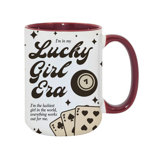 Lucky Girl Burgundy Mug