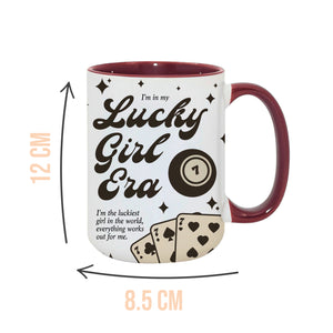 Lucky Girl Burgundy Mug