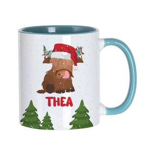 Personalised Santa Baby Highland Cow Mug