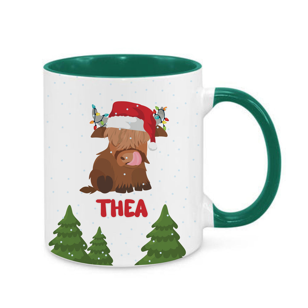 Personalised Santa Baby Highland Cow Mug