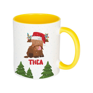 Personalised Santa Baby Highland Cow Mug