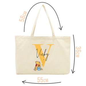 Personalised Winnie The Pooh Initial Tote