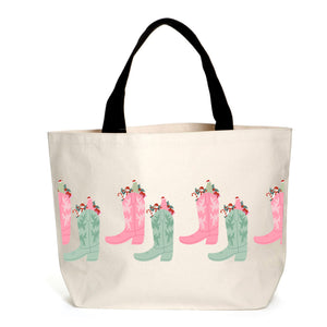 Festive Cowboy Boots Tote