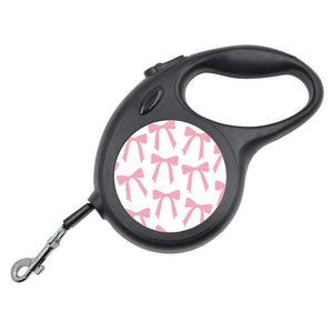 Pink Bows Retractable Dog Lead