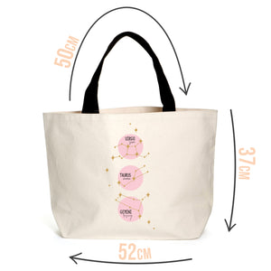 Personalised Pink Sun, Moon & Rising Tote