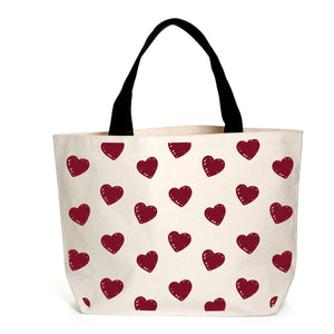 Burgundy Hearts Tote