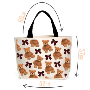 Burgundy Teddy Bears & Bows Tote