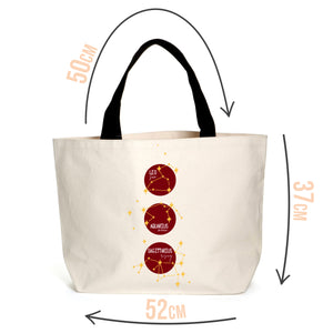 Personalised Burgundy Sun, Moon & Rising Tote