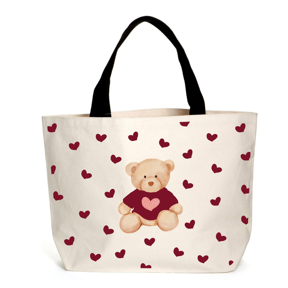 Burgundy Teddy Bear Tote