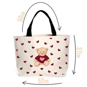 Burgundy Teddy Bear Tote