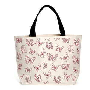 Burgundy Butterflies Tote