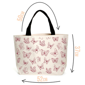 Burgundy Butterflies Tote