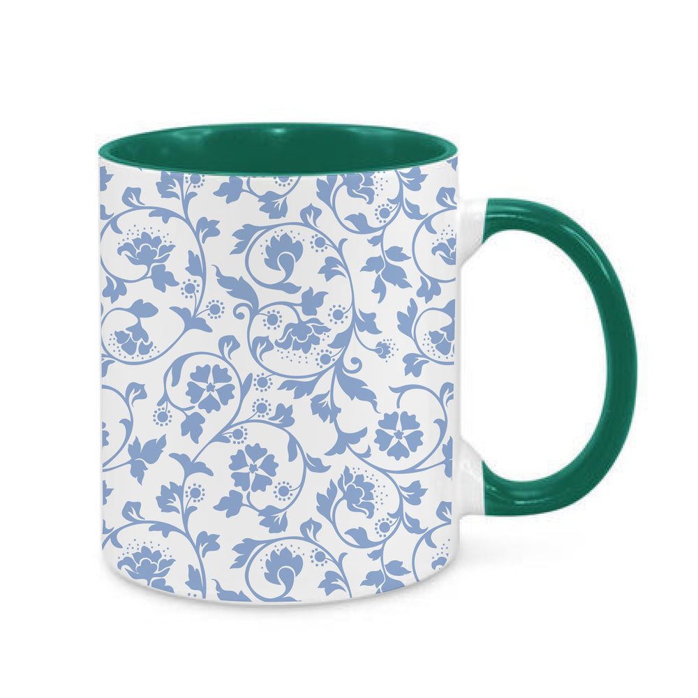 Blue Floral Pattern Mug