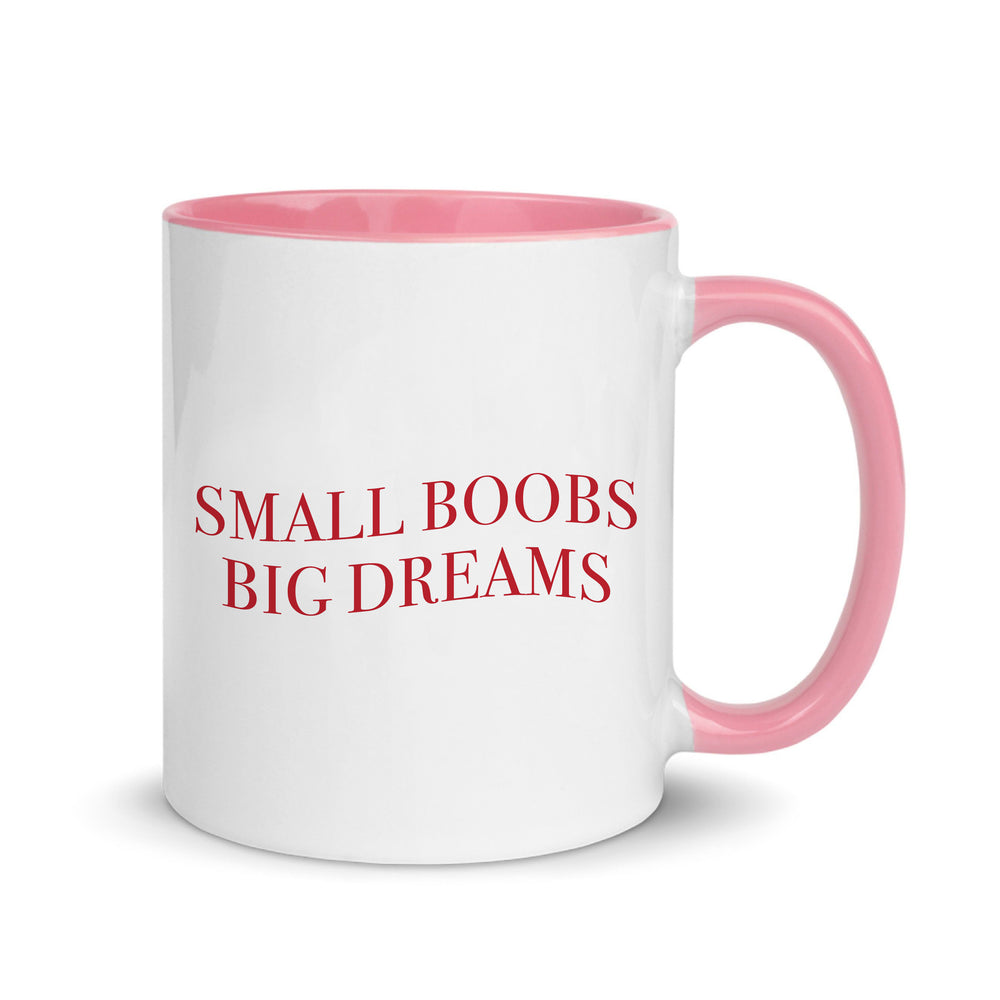 Small Boobs Big Dreams Slogan White Mug