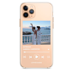 Personalised White Song Photo Phone Case, Coaster + Keyring Bundle