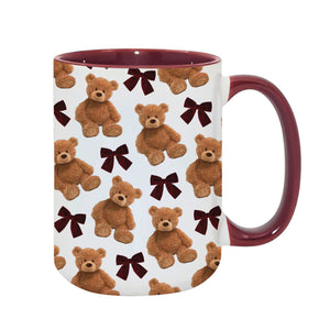 Teddy Bears & Bows Burgundy Mug