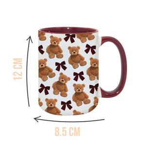 Teddy Bears & Bows Burgundy Mug