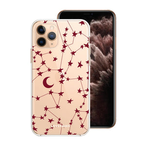 Burgundy Stars & Moons Phone Case