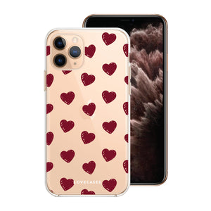 Burgundy Hearts Phone Case