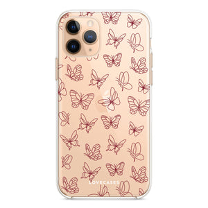 Burgundy Butterflies Phone Case