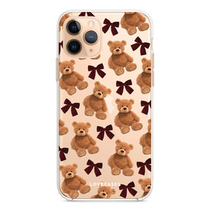 Burgundy Teddy Bears & Bows Phone Case