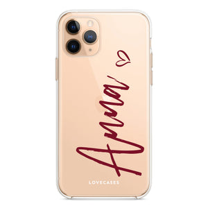 Personalised Burgundy Script Phone Case